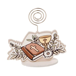 Bomboniere Comunione 2026 Linea Disegno Clip Segnaposto a forma di libro e calice