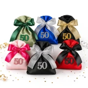 Sacchetto 50 Cinquantesimo Compleanno con Numero 50 Glitter