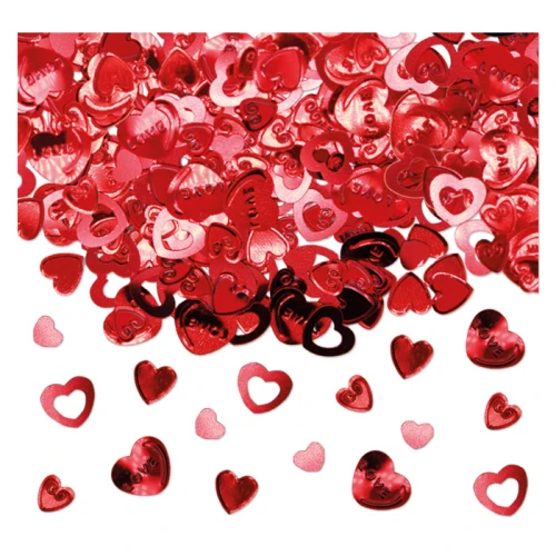 Coriandoli Cuore rosso con scritta \"Love\" ed altri dettagli per decorazione