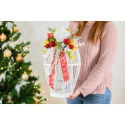 Idea Regalo Natale - Idea regalo Lanterna shabby con decorazione Rosso