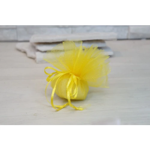 Ultimi 25 pezzi Tulle per Bomboniere Fai-Da-Te con tirante GIALLO