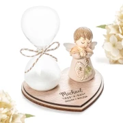 Bomboniere Cresima Clessidra e Angioletto in preghiera personalizzato