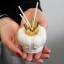 Bomboniera Profumatore Corona in ceramica bianca e oro LED