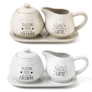 Bomboniere Originali 2026 SET Zuccheriera e Lattiera con scritte simpatiche