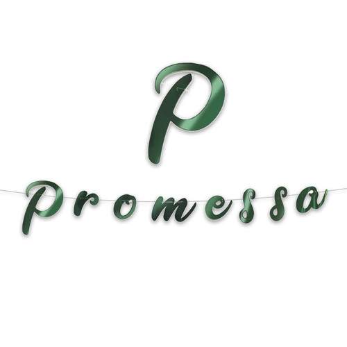 Festone promessa matrimonio Scritta "Promessa" verde 300 cm