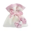 Sacchettino Porta-Confetti Piatto in tessuto Fiocco Rosa o Celeste
