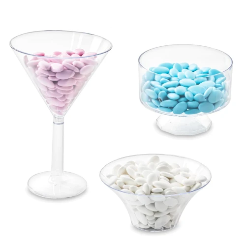 contenitori confettata porta-confetti in plastica trasparente
