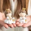 Bomboniere Comunione Maschio e Femmina 2027 Statuetta Bambini in preghiera con corona e calice