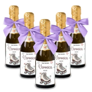 Bomboniere Mini bottiglie Prosecco Personalizzate o Segnaposto Tema Pattinaggio a Rotelle