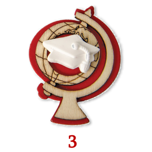 Decorazioni Bomboniere Gessetti in Legno 3 Mappamondo Laurea