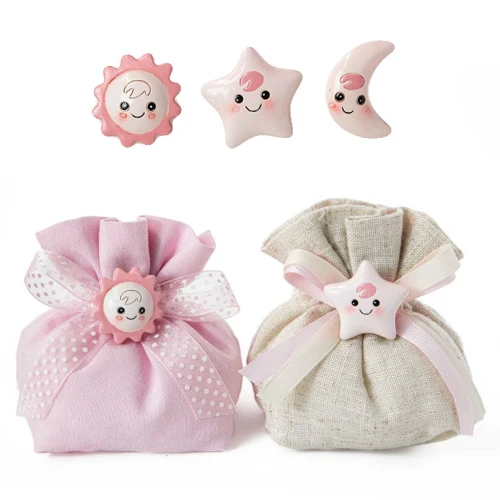 Bomboniere Battesimo e Nascita Magneti Baby Rosa in resina