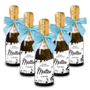 Bomboniere Mini bottiglie Prosecco Personalizzate o Segnaposto Tema Musica