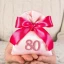 Sacchetto 80 Ottantesimo Compleanno con Numero 80 Glitter