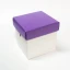 ULTIMI 50 Scatoline Portaconfetti panna con coperchio viola 6x6x6 cm circa PREZZO PER TUTTI