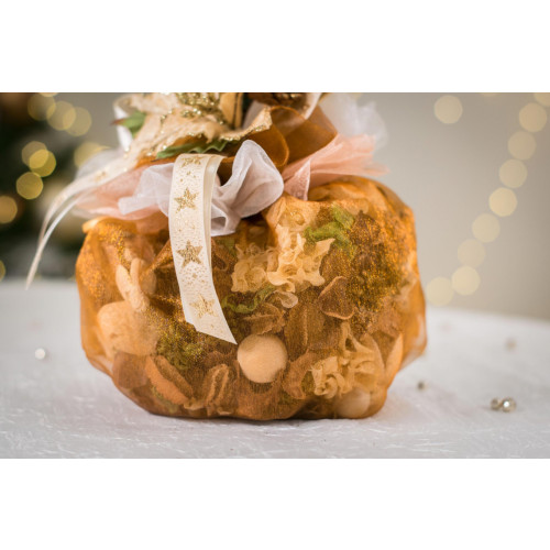 Idea Regalo Natale - Sacchetto con pot-pourri profumato e decorazioni natalizie - Marrone