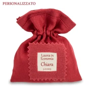 Sacchettino Piatto Personalizzabile Rosso Laurea