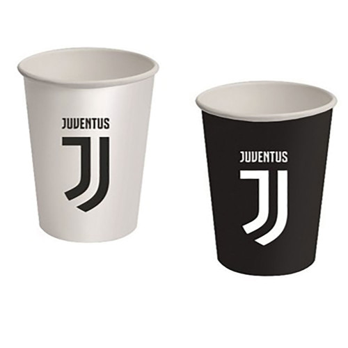 8 bicchieri di carta 260 ml per festa tema Juventus