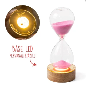 Bomboniere 2027 Santo Battesimo Femmina Clessidra con base LED personalizzabile