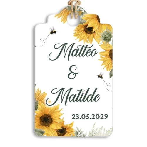 Tag Tema Girasoli Personalizzabile