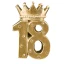 Bomboniere 18° compleanno 2027 Magnete con corona numero 18 oro a pois