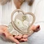⚡OFFERTISSIMA Bomboniere Grande Icona Cuore Doppio in Resina e Legno con simbolo Cresima