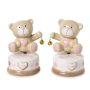 ⚡OFFERTISSIMA Bomboniere Battesimo e Nascita Bimba Benny Carillon Orsetto rosa in resina