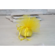 Ultimi 25 pezzi Tulle per Bomboniere Fai-Da-Te con tirante GIALLO