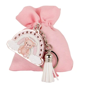 Bomboniere Battesimo e Nascita Femmina 2026 Linea Baleno Sacchettino portaconfetti con portachiavi