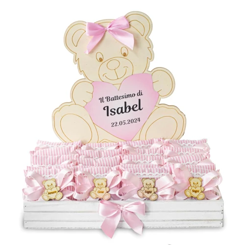 Torta Orsetto Personalizzato per bimba con 20 bomboniere