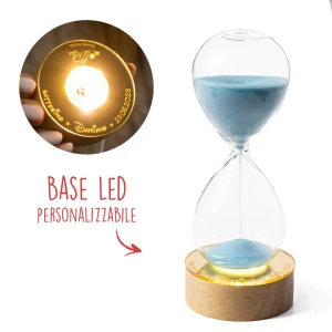 Bomboniere 2026 Santo Battesimo Maschio Clessidra con base LED personalizzabile