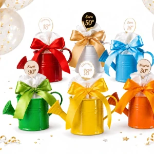 Idee Bomboniere per Compleanno Annaffiatoio Colorato Confezionato