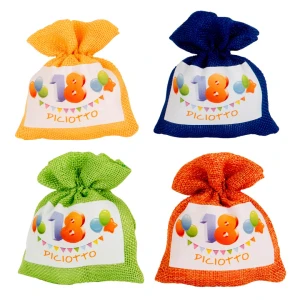 Bomboniere Diciottesimo Compleanno 2026 Linea Corda Birthday Sacchettino portaconfetti con stampa