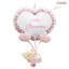 Fiocco Nascita bambina orsetto con palloncini ricamabile punto croce