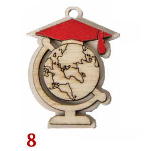 Decorazioni Bomboniere Applicazione in Legno 8 Mappamondo Laurea