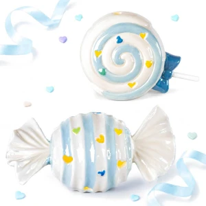 Bomboniera 2026 Battesimo e Nascita Maschio LED Candy & Lollipop in Porcellana Luce LED