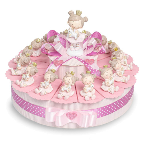 Torta Bomboniere da 15 Fette con principesse rosa