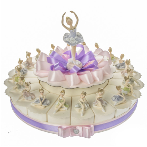 Torta Bomboniere comunione femmina Ballerine Colorate 