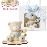⚡ OFFERTISSIMA Bomboniera Battesimo e Nascita Orso Led Celeste in porcellana