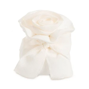 ULTIMI PEZZI 35 Sacchettini portaconfetti Eleganti con Rosa e Fiocco Avorio 11 cm PREZZO PER TUTTI