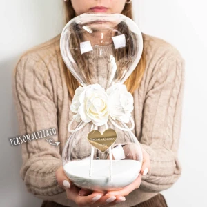 Idea Regalo Matrimonio 2027 Clessidra Maxi in vetro Personalizzabile