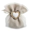 ULTIMI PEZZI 50 Sacchettini Tondi portaconfetti Rustico/Elegante con Doppio Cuore 10 cm PREZZO PER TUTTI