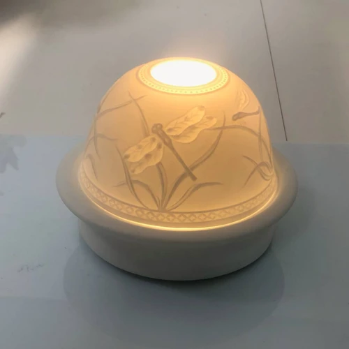 Ultimi 45 pezzi Lampada Libellula Led in Ceramica Piccola 10 x h8 cm
