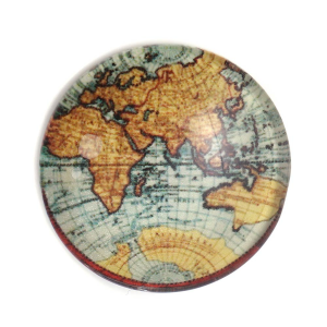 Applicazione mondo vintage in vetro diametro 3 cm