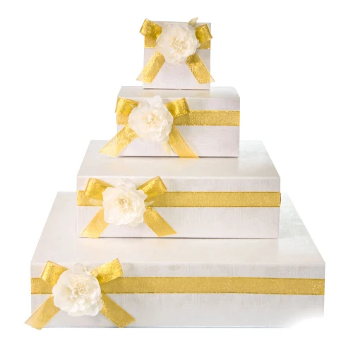 Torta Cesto struttura Porta Bomboniere nozze oro