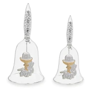 Bomboniera comunione Campanella in vetro soffiato con strass e placca in argento