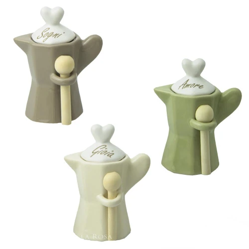 bomboniera matrimonio 2019, zuccheriera in ceramica a forma di moka