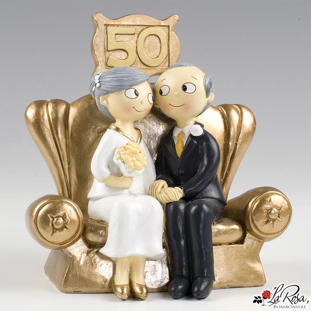Cake Topper Nozze D Oro 50 Anniversario Matrimonio Per