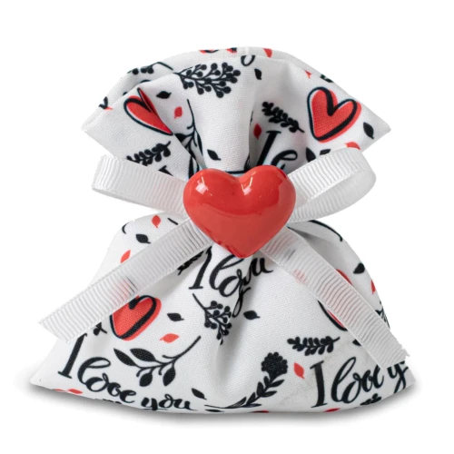 Sacchetti Matrimonio Love con magnete cuore - Alta qualità