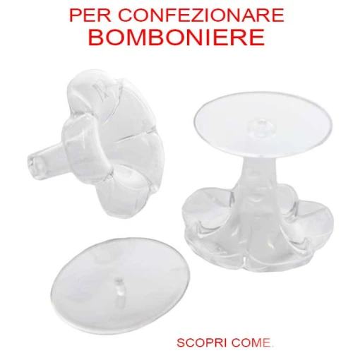 stelo e piatto per confezionare bomboniere