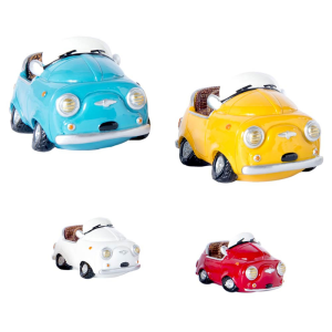 bomboniere per comunione modellini di auto fiat 500 cabrio in resina colorate a mano,